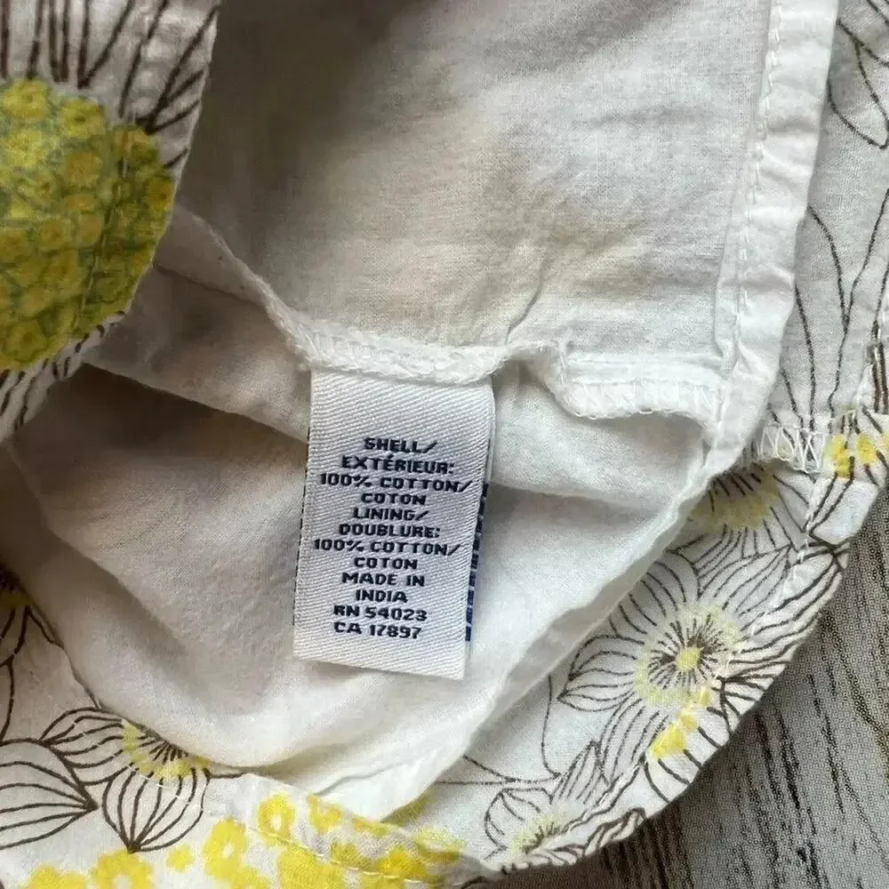 Old Navy yellow floral short sleeve top with rolled sleeves Size 12-18 months